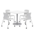 thumbnail image 1 of Olio Designs White Square 42in Lola Dining Set -  Gray Caster Chairs, 1 of 3