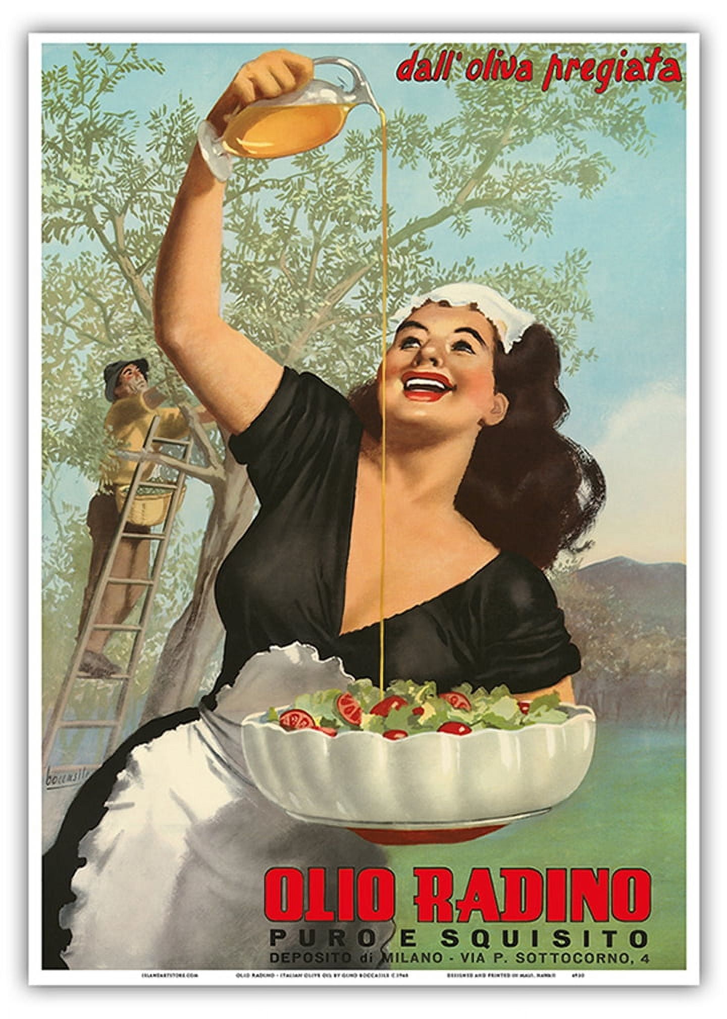 額装済/Peinture 1954/リオペラ/ポスター Olio-Radino-Italian-Olive-Oil-