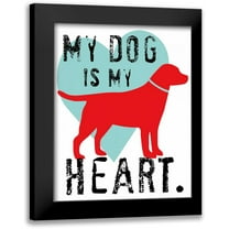 Oliphant, Ginger 12x14 Black Modern Framed Museum Art Print Titled - My Dog Is My Heart