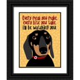 thumbnail image 1 of Oliphant, Ginger 12x14 Black Ornate Wood Framed with Double Matting Museum Art Print Titled - Dachshund Every Meal You Make, 1 of 4
