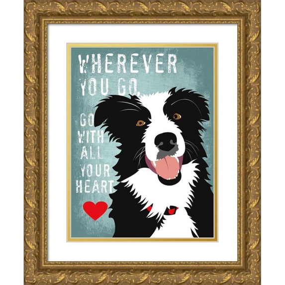 Oliphant, Ginger 15x18 Gold Ornate Wood Framed with Double Matting Museum Art Print Titled - Go with All Your Heart