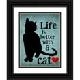 thumbnail image 1 of Oliphant, Ginger 19x24 Black Ornate Wood Framed with Double Matting Museum Art Print Titled - Life is Better with a Cat, 1 of 4