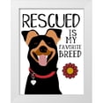 thumbnail image 1 of Oliphant, Ginger 19x24 White Modern Wood Framed Museum Art Print Titled - Rescued is my Favorite Breed, 1 of 4