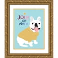 thumbnail image 1 of Oliphant, Ginger 25x32 Gold Ornate Wood Framed with Double Matting Museum Art Print Titled - French Bulldog Joie de vivre, 1 of 4
