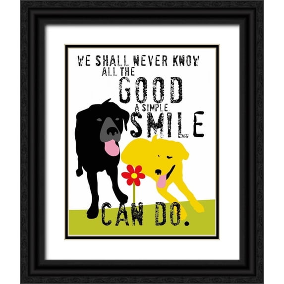 Oliphant, Ginger 26x32 Black Ornate Wood Framed with Double Matting Museum Art Print Titled - The Good a Simple Smile Can Do