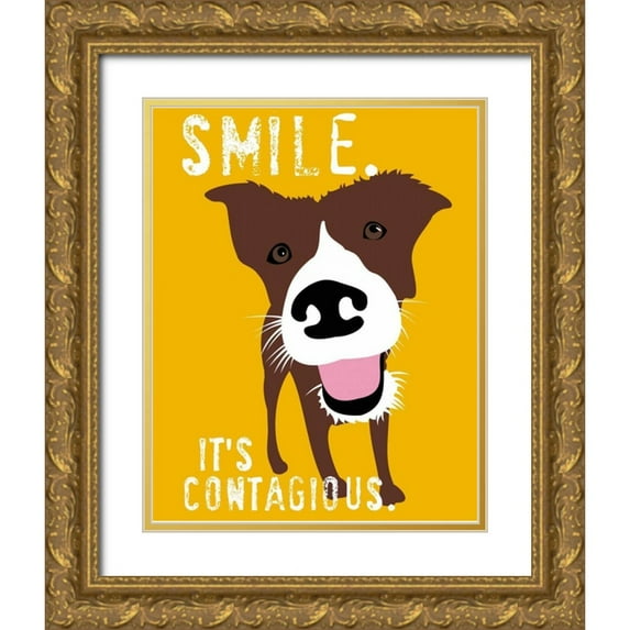 Oliphant, Ginger 26x32 Gold Ornate Wood Framed with Double Matting Museum Art Print Titled - Smile