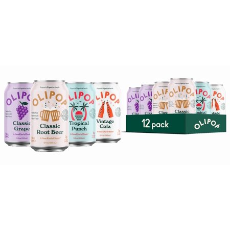 Olipop Favorites Variety Pack, 12 fl oz, 12 Pack Cans