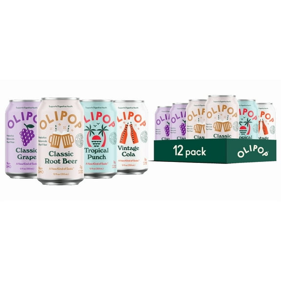 Olipop Favorites Variety Pack, 12 fl oz, 12 Pack Cans