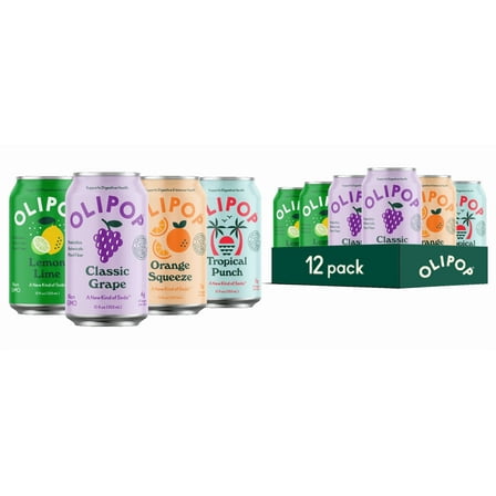 Olipop Fruity Fun Variety Pack, 12 fl oz, 12 Pack Cans