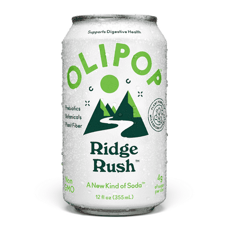 Olipop Prebiotic Soda, Beverages w/ Prebiotics, Botanicals & Plant Fiber, Ridge Rush, 12 Oz