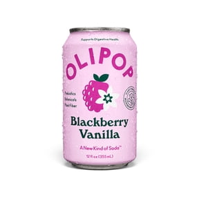 OLIPOP 9g Fiber Prebiotic Soda, Blackberry Vanilla, 12 fl oz, Single, Refrigerated