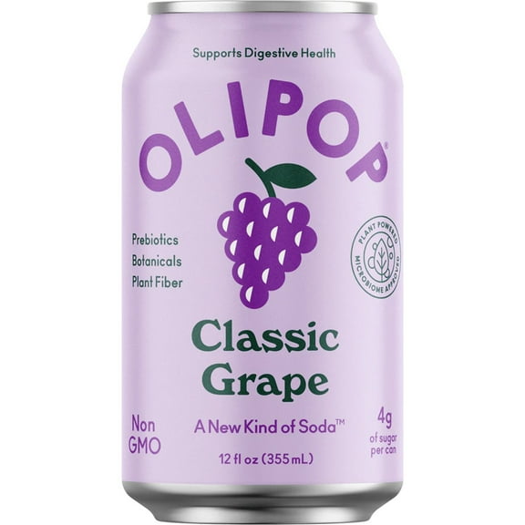 Olipop Prebiotic Soda - Classic Grape - 12 oz (Packaging Varies)