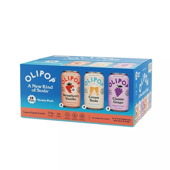 Olipop Variety Pack, A New Kind of Soda, 12 Fluid Ounce (Pack of 12)