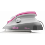 oliso M3Pro Project Steam Iron with Solemate - for Sewing, Quilting, Crafting, and Travel | 1000 Watt Ceramic Soleplate Steam Iron | Raspberry