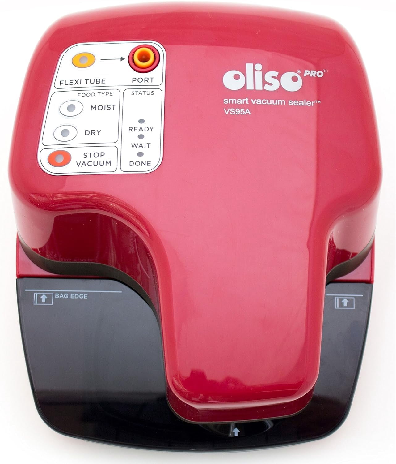 Oliso Pro VS95A Bundle, Smart Vacuum Sealer for Food Storage, with Various Bag Sizes, Red.