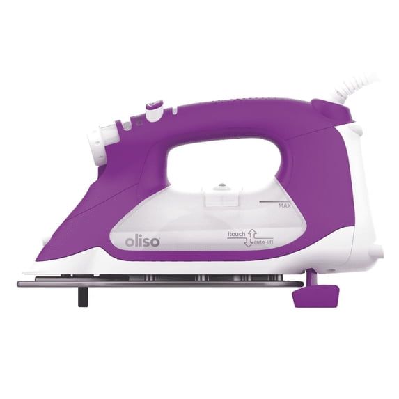 Oliso TG1600 Pro Plus 1800 Watt SmartIron with Auto Lift - for Clothes, Sewing, Quilting and Crafting Ironing | Diamond Ceramic-Flow Soleplate Steam Iron, Orchid