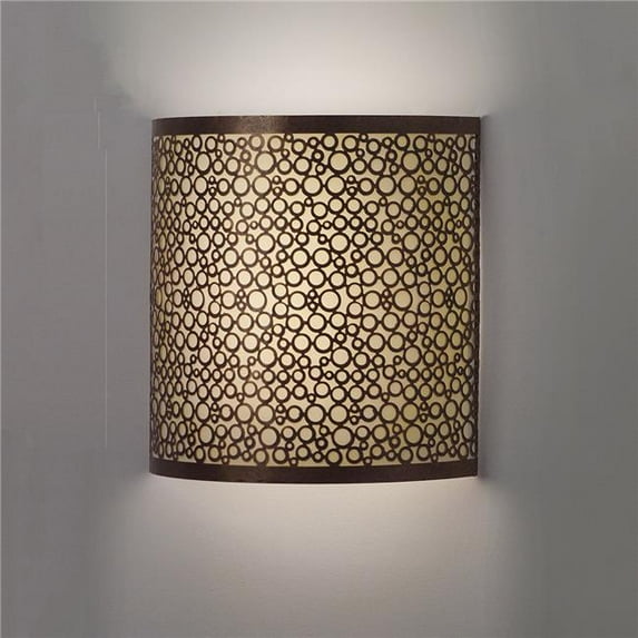 Olita Barrel Sconce - White & Amber Flicker - Metal Work Collection