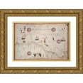 thumbnail image 1 of Oliva, Joan 32x23 Gold Ornate Wood Framed with Double Matting Museum Art Print Titled - Portolan map of the African Coast, 1 of 4