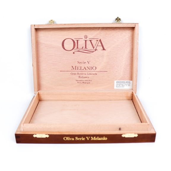 Oliva Robusto Serie V Melanio Empty Wood Cigar Box 9" x 6" x 1.5"