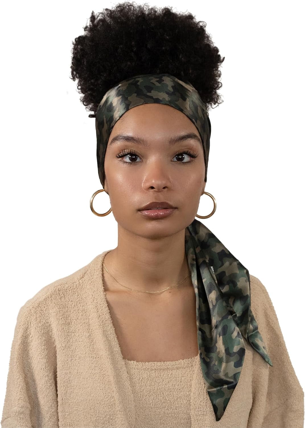 Oliva Sylx Edge Wrap & Scarf Satin Laying Scarf for Wigs, Natural