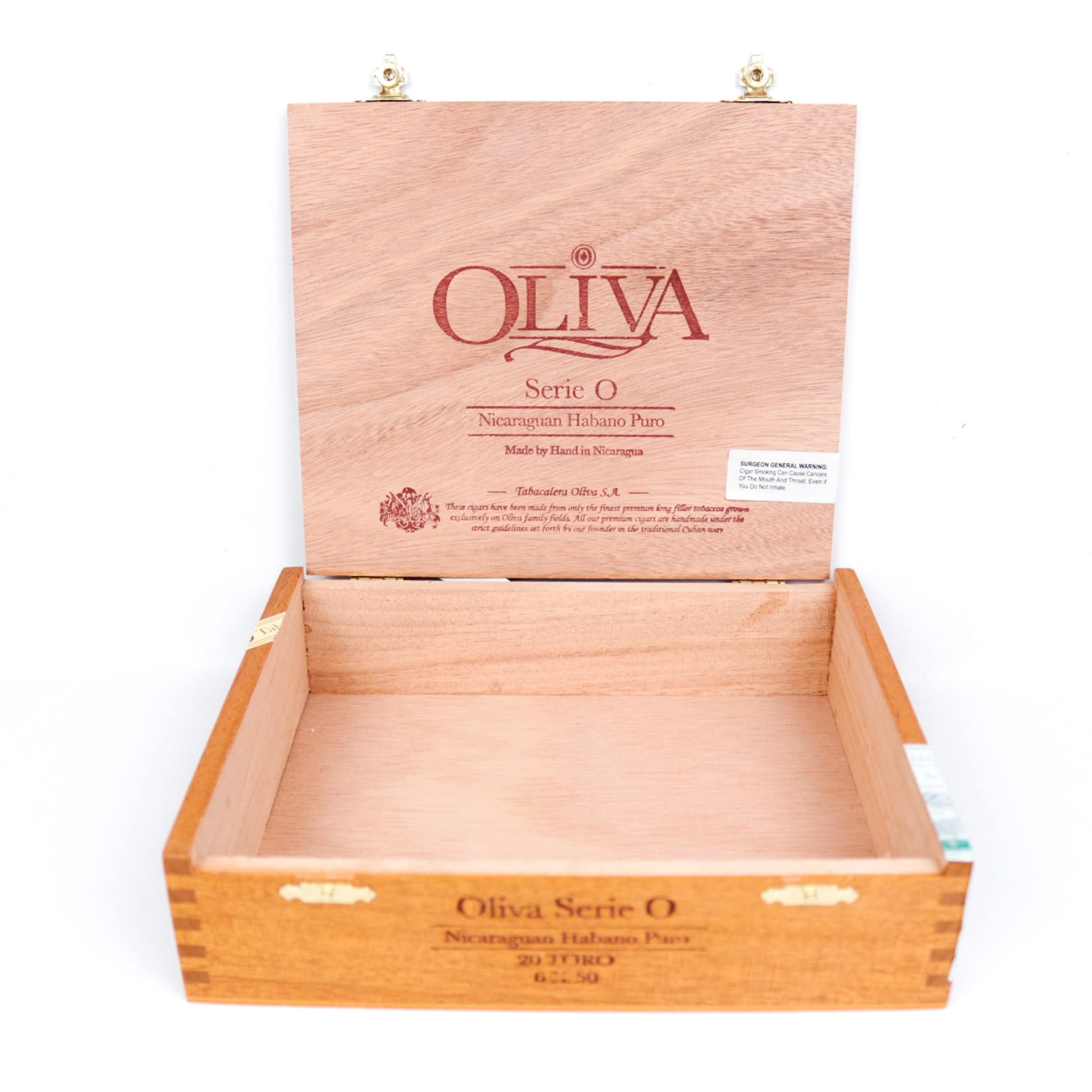 Oliva Toro Serie O Empty Wood Cigar Box 8.5" x 6.75" x 2"