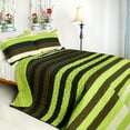 thumbnail image 1 of Olive 3PC Vermicelli-Quilted Patchwork Quilt Set (Full/Queen Size), 1 of 4