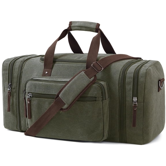 Olive 55L Canvas Duffel Bag Travel Weekender Overnight Gym Carry On