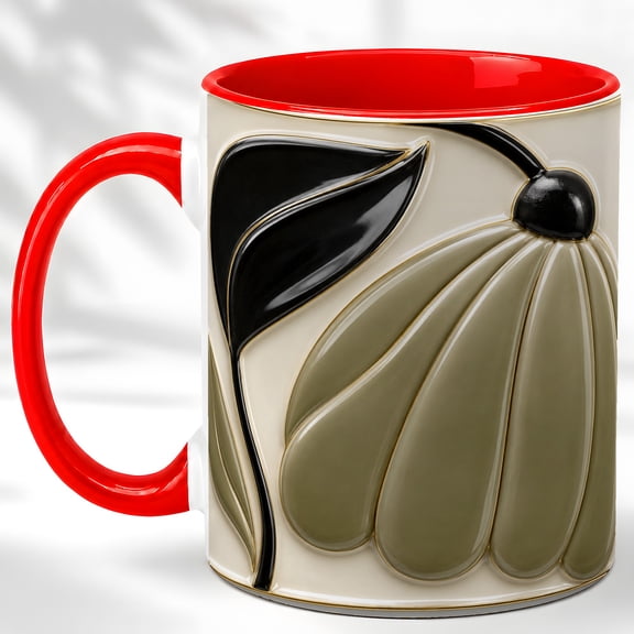 Olive Blossom Coffee Mug, Botanical Flower Mug, Ceramic Cup