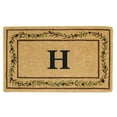 thumbnail image 1 of Heavy Duty Coir Door Mat Olive Branch Border, Monogram H - 22" x 36", 1 of 4