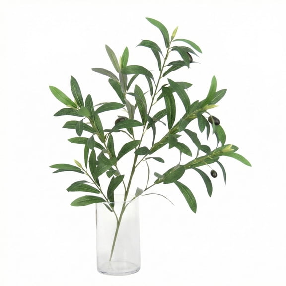 Olive Branch Decorative Plant Decor Wear-Resistant Plastic Artificial Branches for Realistic Look with Texture for Desktop Arrangement (1Pc)