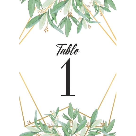Olive Branch Design Table Number Cards Double Sided Party Table Numbers for Reception Baby Shower Anniversary Birthday Bridal Party 4x6 40 Pcs