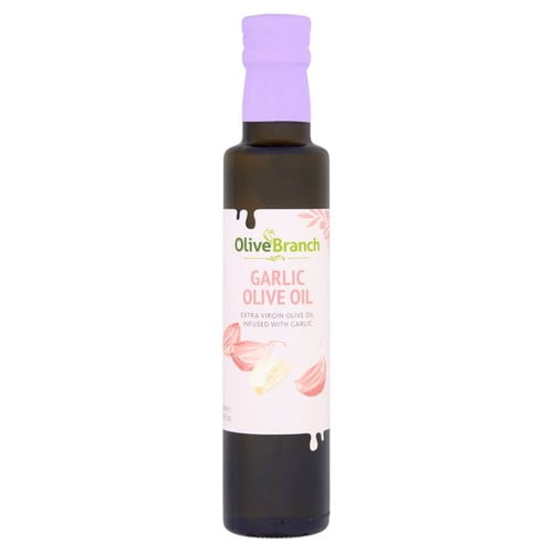 Olive Branch Garlic Infused Extra Virgin Olive Oil 250ml, British Import (Pack of 2)
