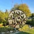 thumbnail image 1 of Olive Branch Stained Glass, Window Hanging Decor, Kitchen Suncatcher Decor, Italian Suncatcher, Bar Cart Decor, Olive Home Decor, 1 of 5