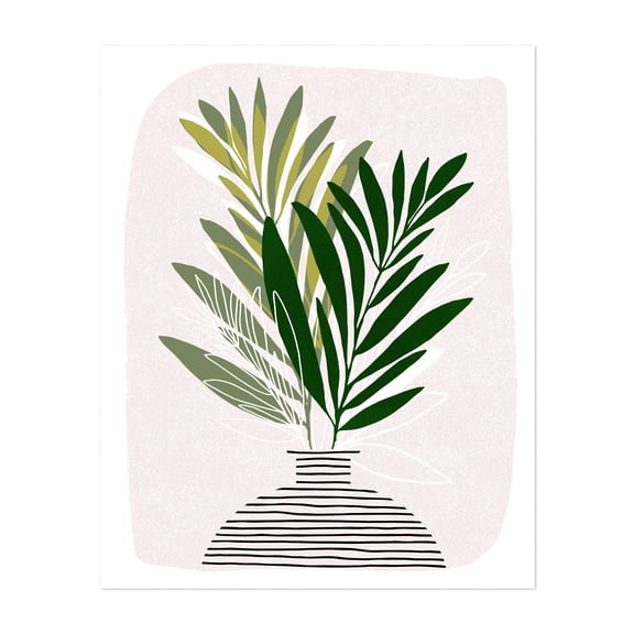 Olive Branches - Painting Botanical Minimalist Line Art Floral Nature Abstract Modern Art Unframed Wall Art Print 20 x 24 inches