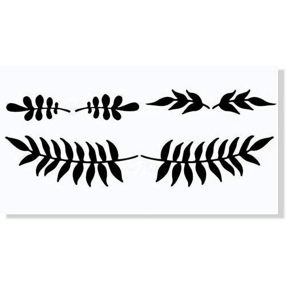 Olive Branches Set of 6 Vinyl Stickers Wall Art Decals Home Décor Black