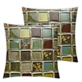 thumbnail image 1 of Olive Brown Gold and Beige Rectangles Design Pillowcase, 1 of 7