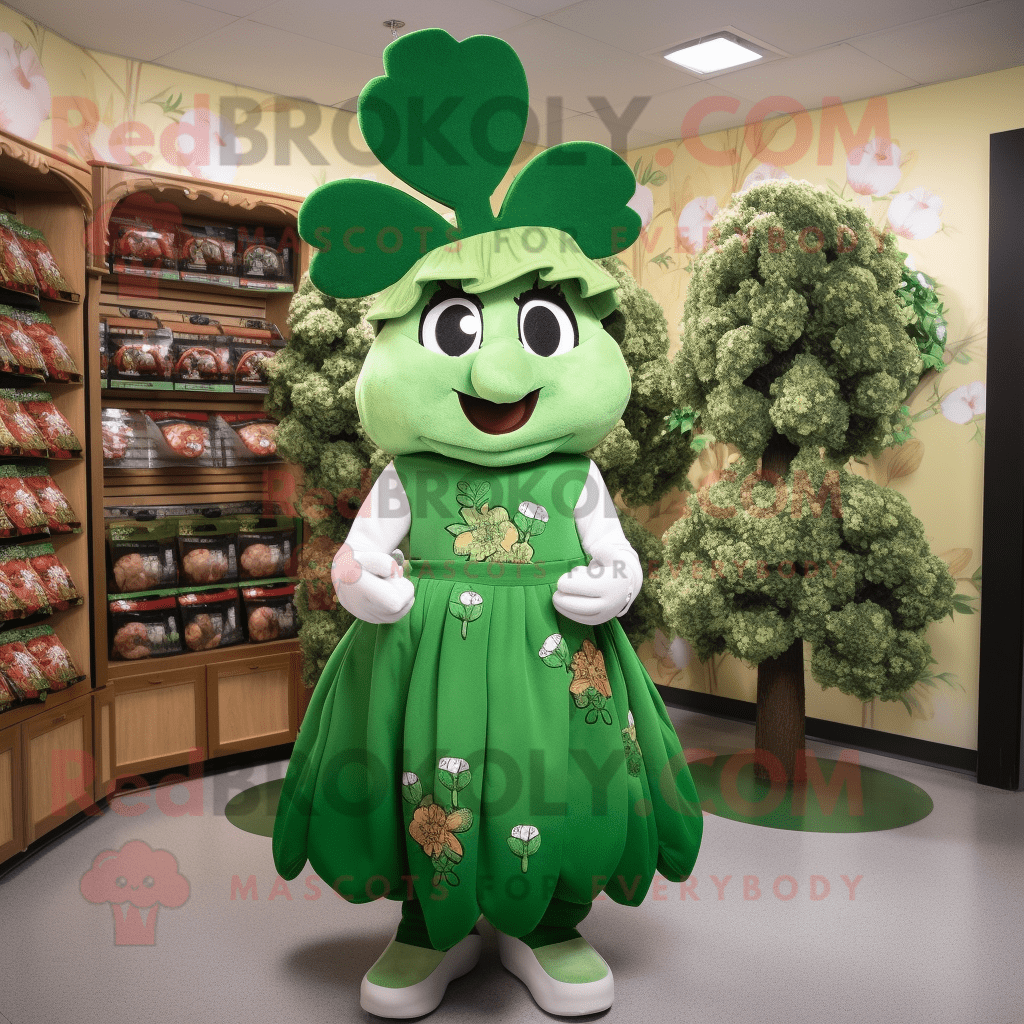 Olive Bunch Of Shamrocks REDBROKOLY mascot costume character dressed ...
