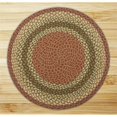 thumbnail image 1 of Olive-Burgundy-Gray Round Rug, 1 of 1