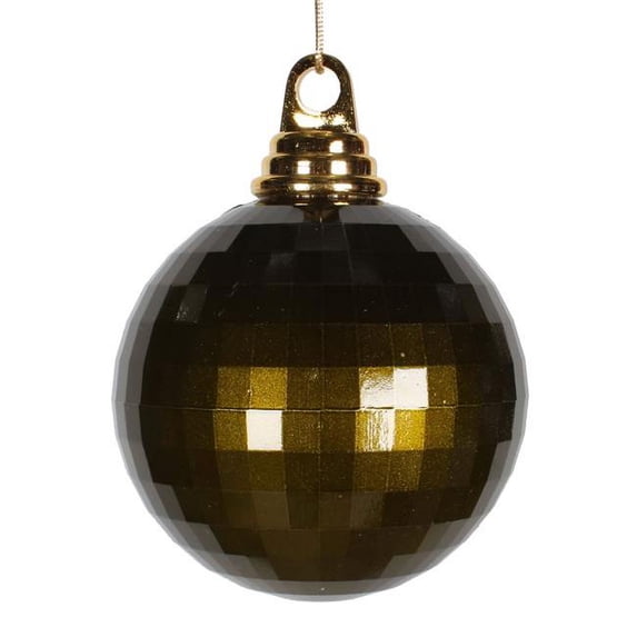 Olive Candy Mirror Ball Ornament, 4 in.