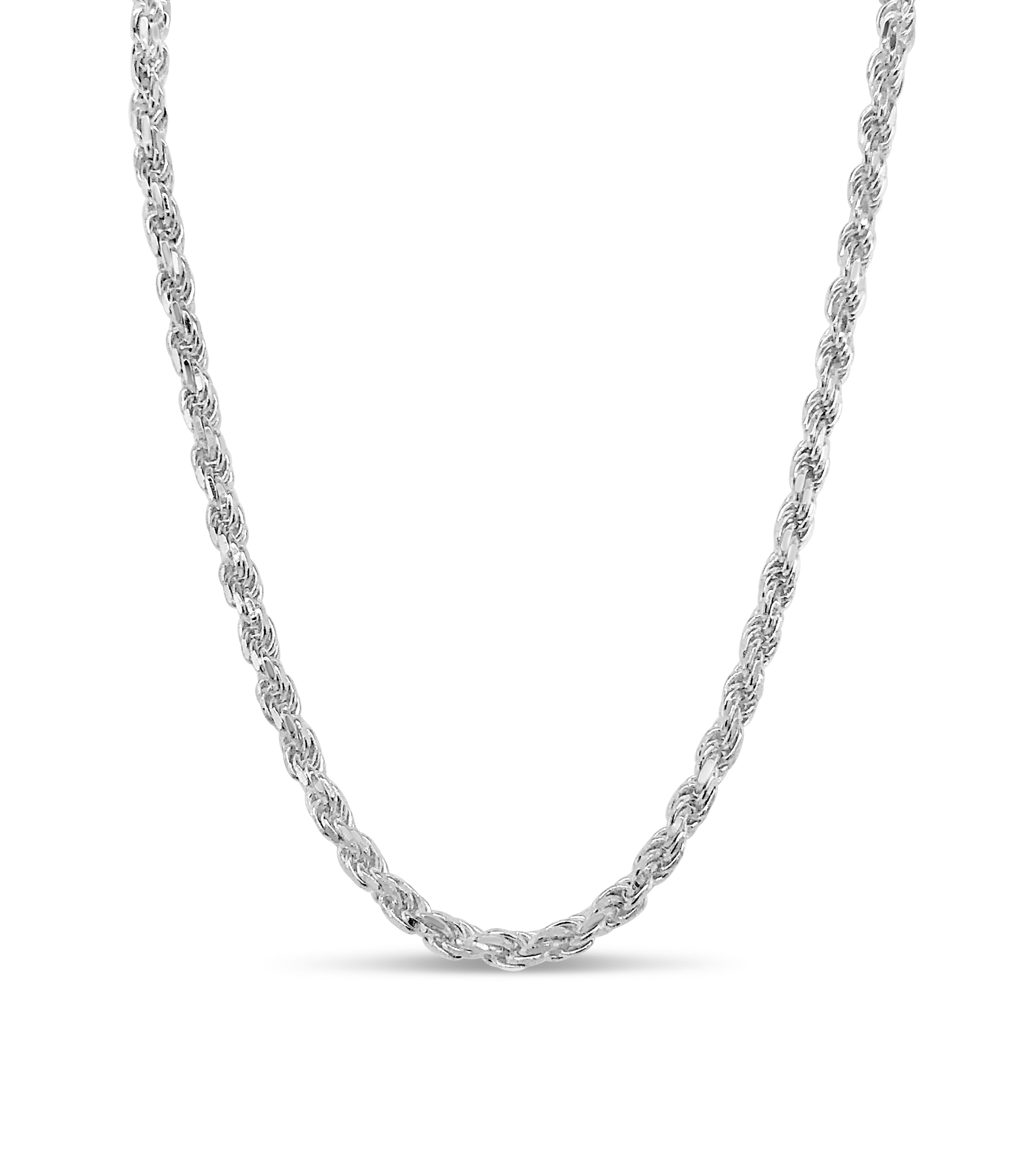 925 Sterling Silver 8mm Diamond-cut Polished 8 Sides Rope Chain 30 Inch 