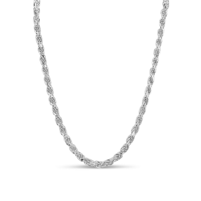 Olive & Chain Solid 925 Sterling Silver Rope Chain Necklace