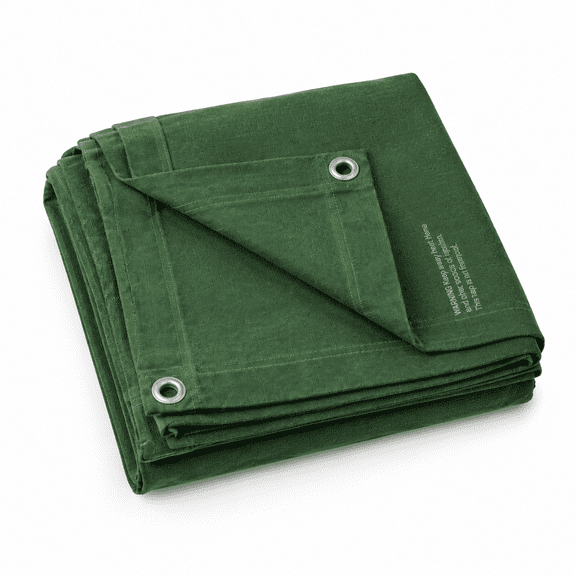 Olive Drab 10 ft x 12 ft Heavy Duty Canvas Multi-Purpose Outdoor Tarp