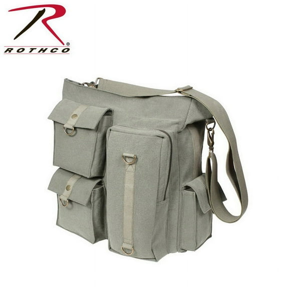 Olive Drab - Military Vintage Multi Pocket Shoulder Bag