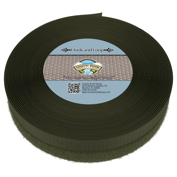 Country Brook Design® Olive Drab Sew On Hook And Loop (1 inch, 25 yards)