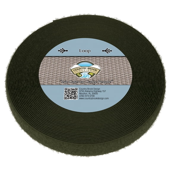 Country Brook Design® Olive Drab Sew On Loop Only (1 inch, 10 yards)