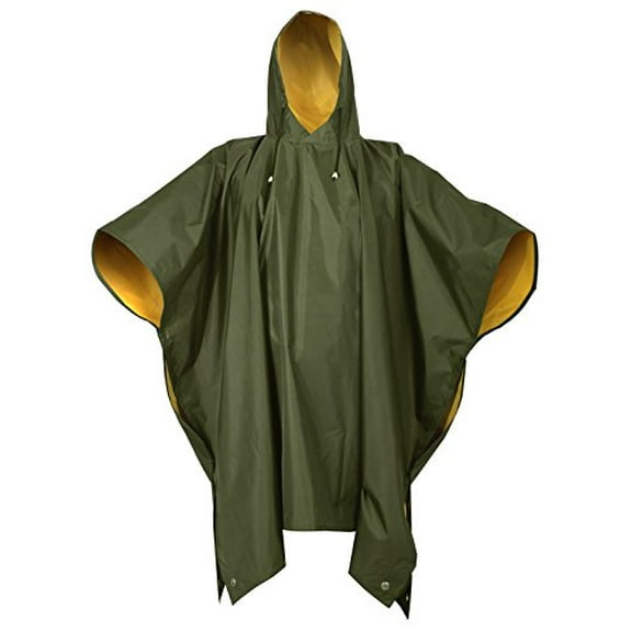 Olive Drab To Yellow - PVC Reversible Poncho