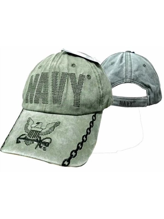 Olive Drab Vintage US Navy Eagle Crest Low Profile Adjustable Baseball Cap