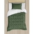 thumbnail image 1 of Olive Duvet Cover Set, Pastel Tone Vegetation Leaves and Branches, Decorative 2 Piece Bedding Set with 1 Pillow Shams, Twin Size, Evergreen Sage Green, by Ambesonne, 1 of 3