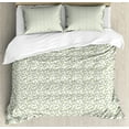 thumbnail image 1 of Olive Duvet Cover Sets, Branches and Leaves Botanical Elementsizing Peace, Bedding Set with 2 Duvet Covers & 4 Pillowcases, 2 Pack Cal King Size, Olive Green Grey, by Ambesonne, 1 of 3