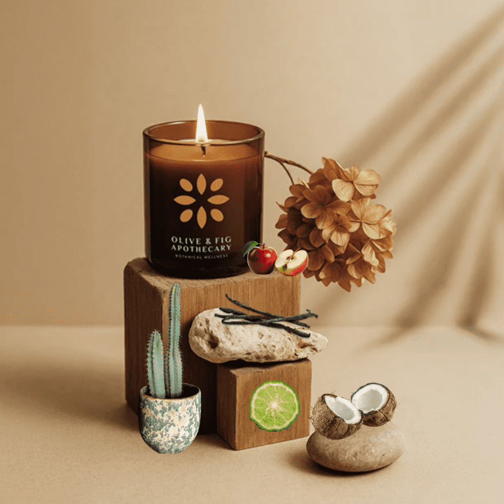 Olive & Fig Apothecary Driftwood Bloom Scented 2-wick Frosted 11 oz candle